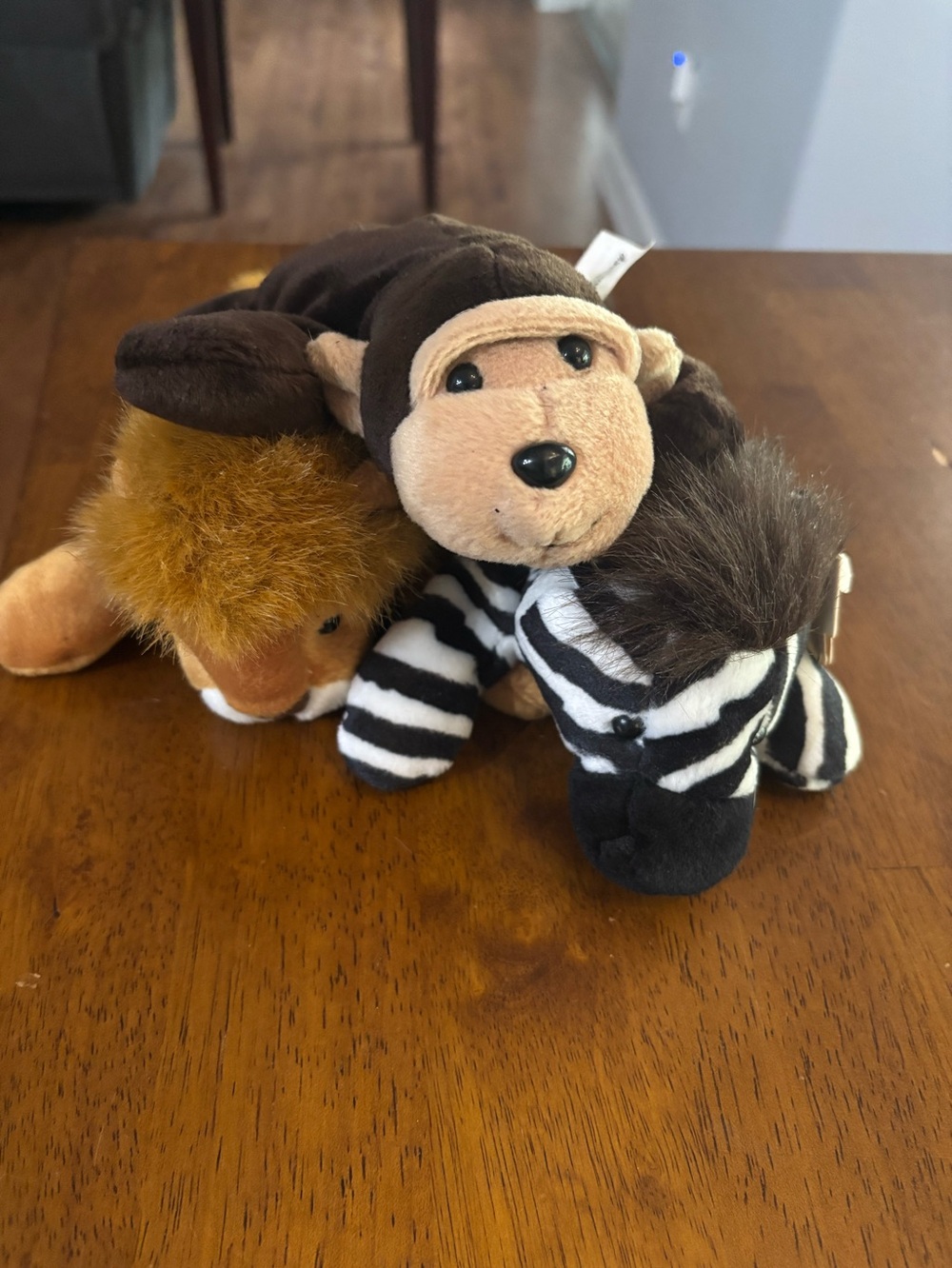 Disney Park Animal Kingdom, Zebra,Lion And Monkey 10" plush animal No Sounds